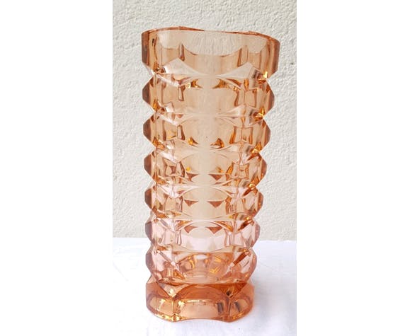 70's thick glass vase