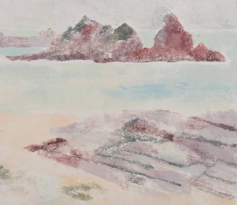Camille COMBE: The rocks of the open sea, Original signed monotype