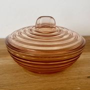 Sucrier en verre rose