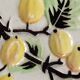 6 Art Deco dessert plates in barbotine. Moulin des Loups.