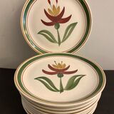 10 Longchamp dessert plates, floral model