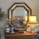 Vintage octagonal gold mirror – Belgium, 1960s/1970s