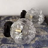 Pair of bubble globe wall lights