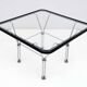 Attributed Niels Bendtsen Post Modern Crystal and Steel Coffee Table, 1970s
