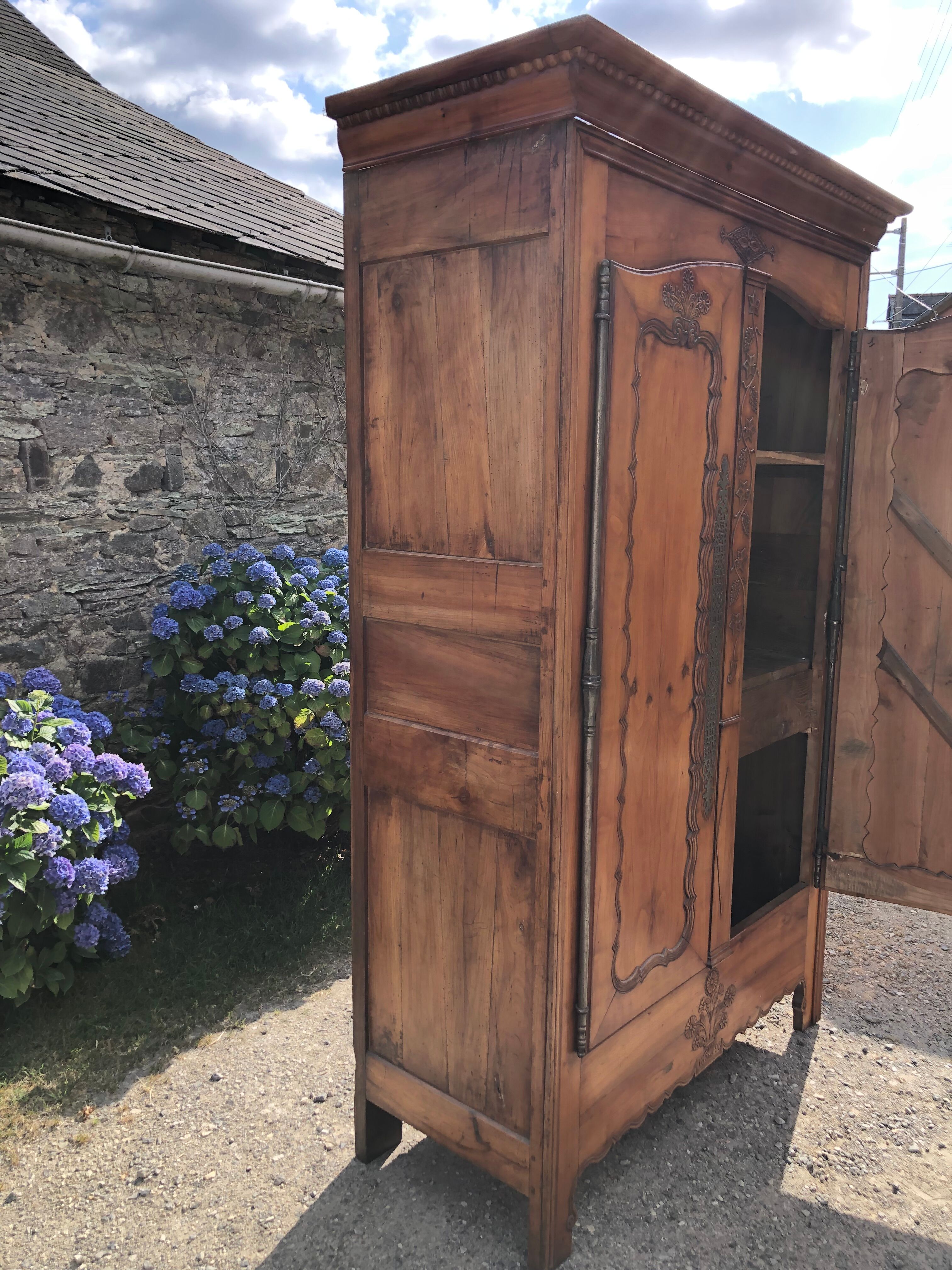 Louis XV style cherry wood cabinet late 19th century