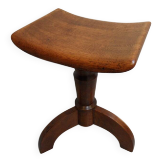 Tabouret de piano vintage en chêne des années 1930