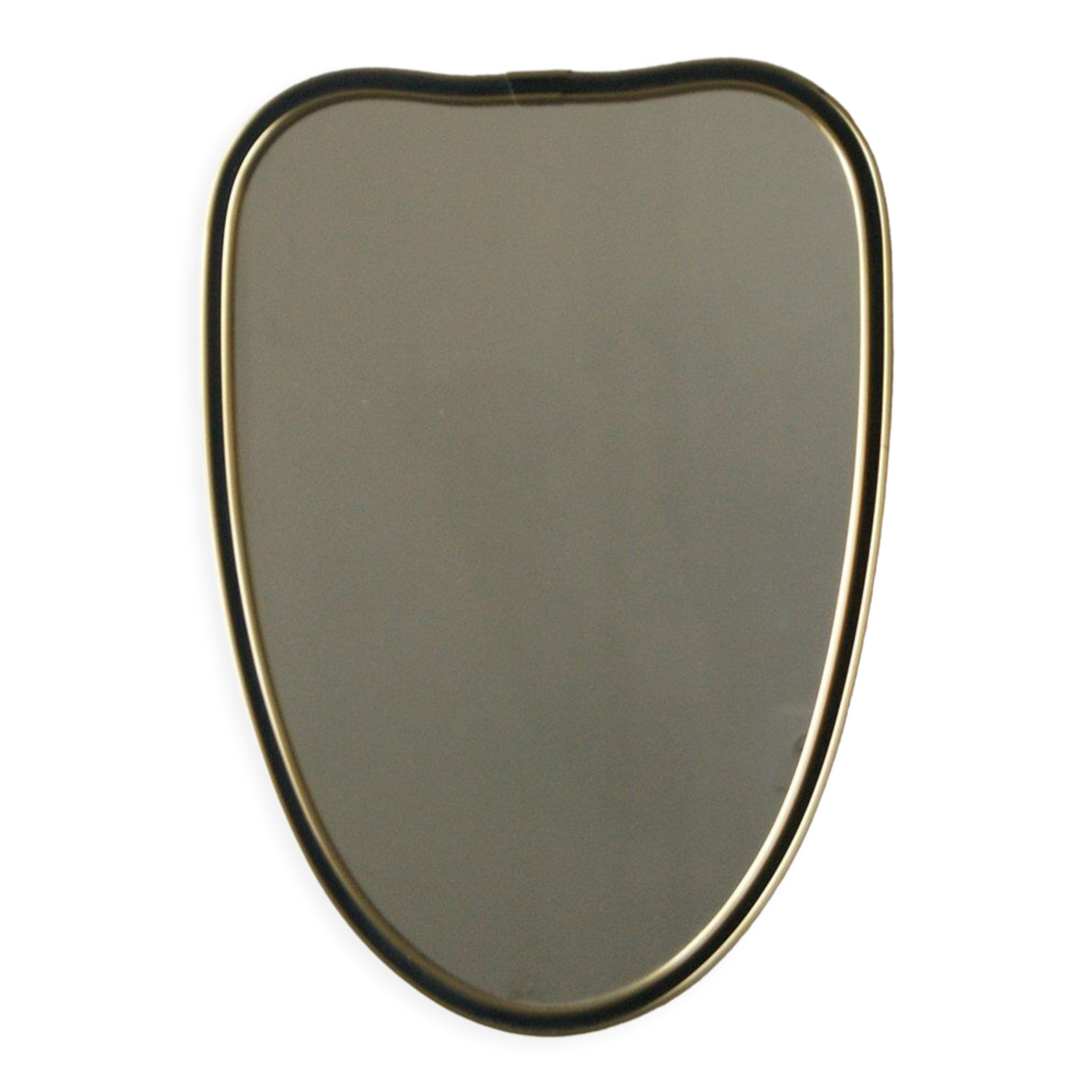 Miroir en forme de cœur doré et noir du milieu du siècle, années 1960