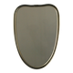 Miroir en forme de cœur doré et noir du milieu du siècle, années 1960