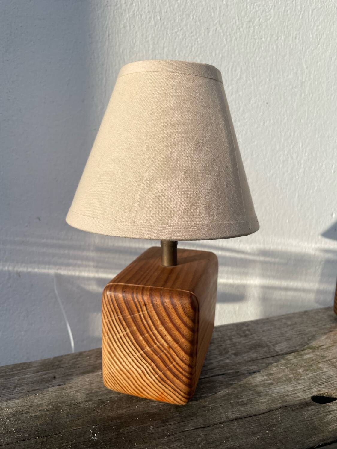 Paire de lampes chevet en bois