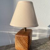 Pair of wooden bedside lamps