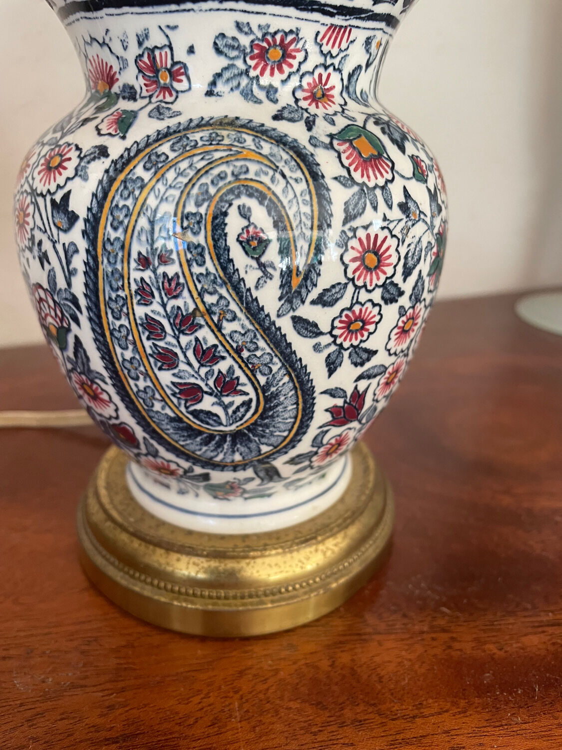 Old earthenware lamp from Gien