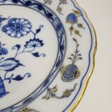 Antique Meissen porcelain plate – blue and gold decoration