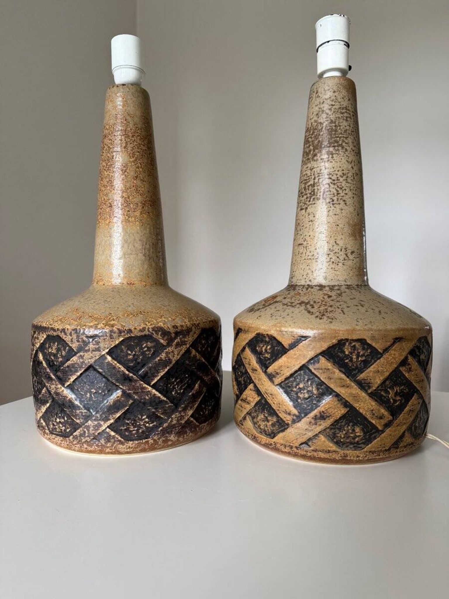Paire de lampes de table, Søholm Stentøj, Danemark, années 1960, ensemble de 2