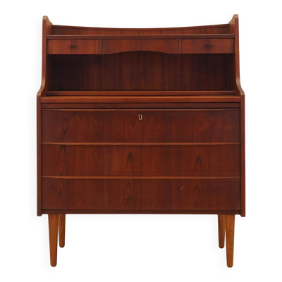 Secrétaire en teck, design danois, années 1970, fabriqué au Danemark.