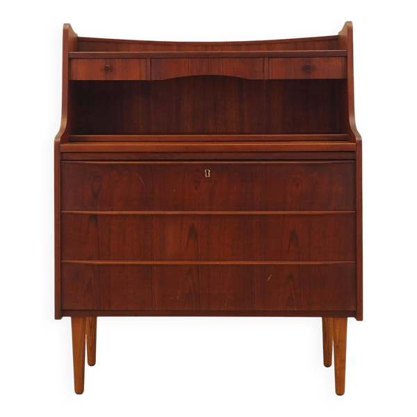 Secrétaire en teck, design danois, années 1970, fabriqué au Danemark.