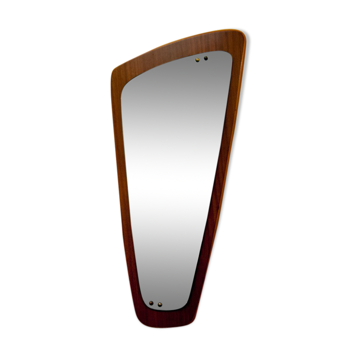 Asymmetric mirror teak 37x76cm