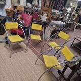 Set of 4 vintage tubular armchairs – modernist design from the 60s and 70s