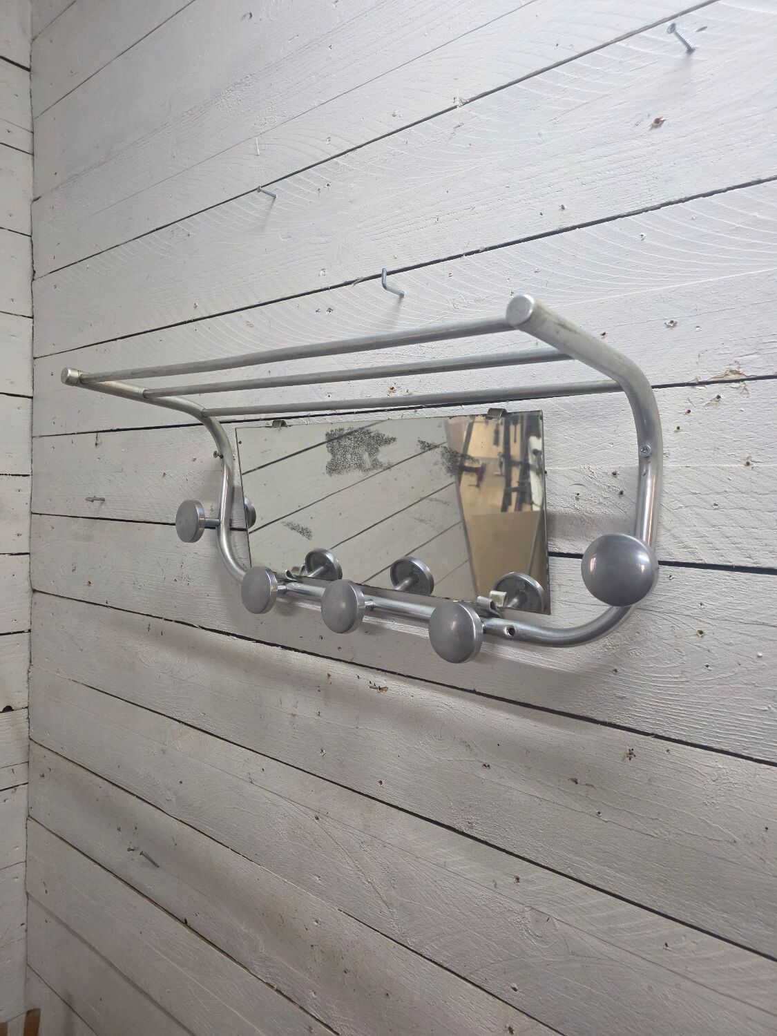 1960s aluminum coat rack
