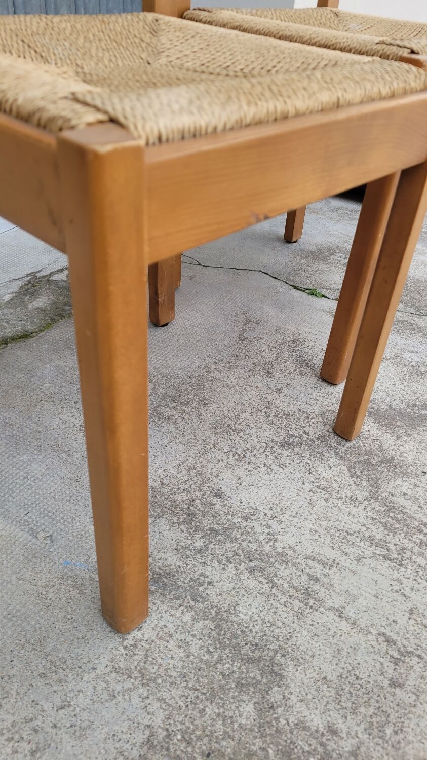 Pair of vintage Italian rope chairs - 1970s