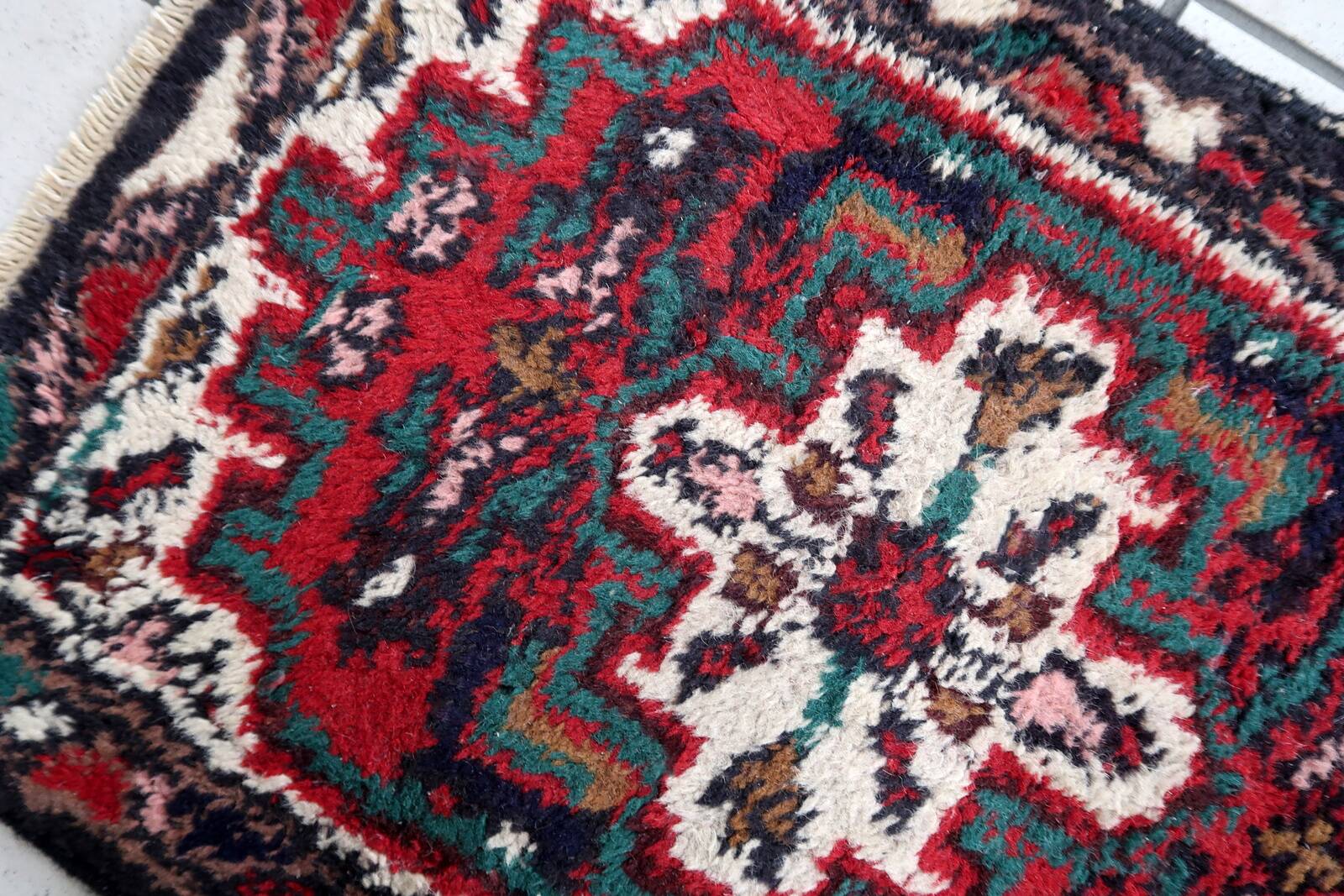 Tapis vintage fait main Hamadan – 43 cm x 63 cm 1C959