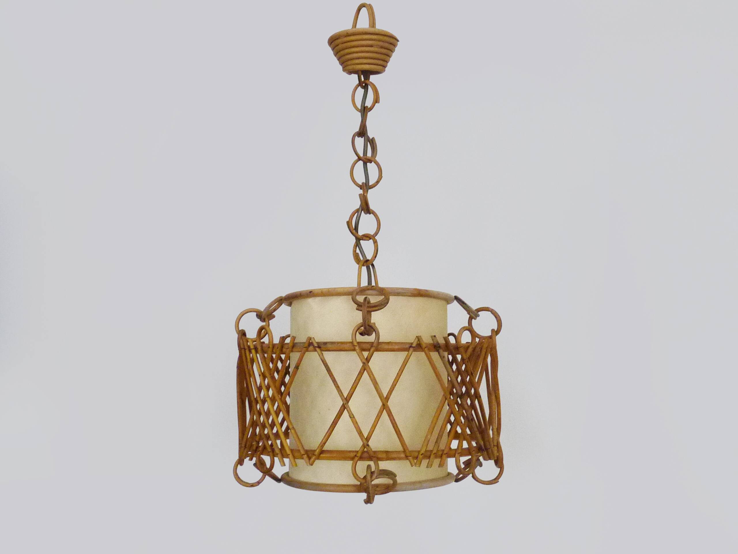 Rattan pendant light 1950s