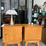 Vintage bedside table with tapered legs