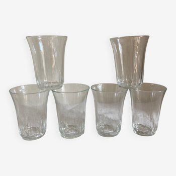 Lot de 6 petits verres à eau vintage