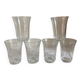 Set of 6 small vintage water glasses