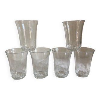 Set of 6 small vintage water glasses