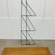 60s wall-mounted string shelf, wood and metal