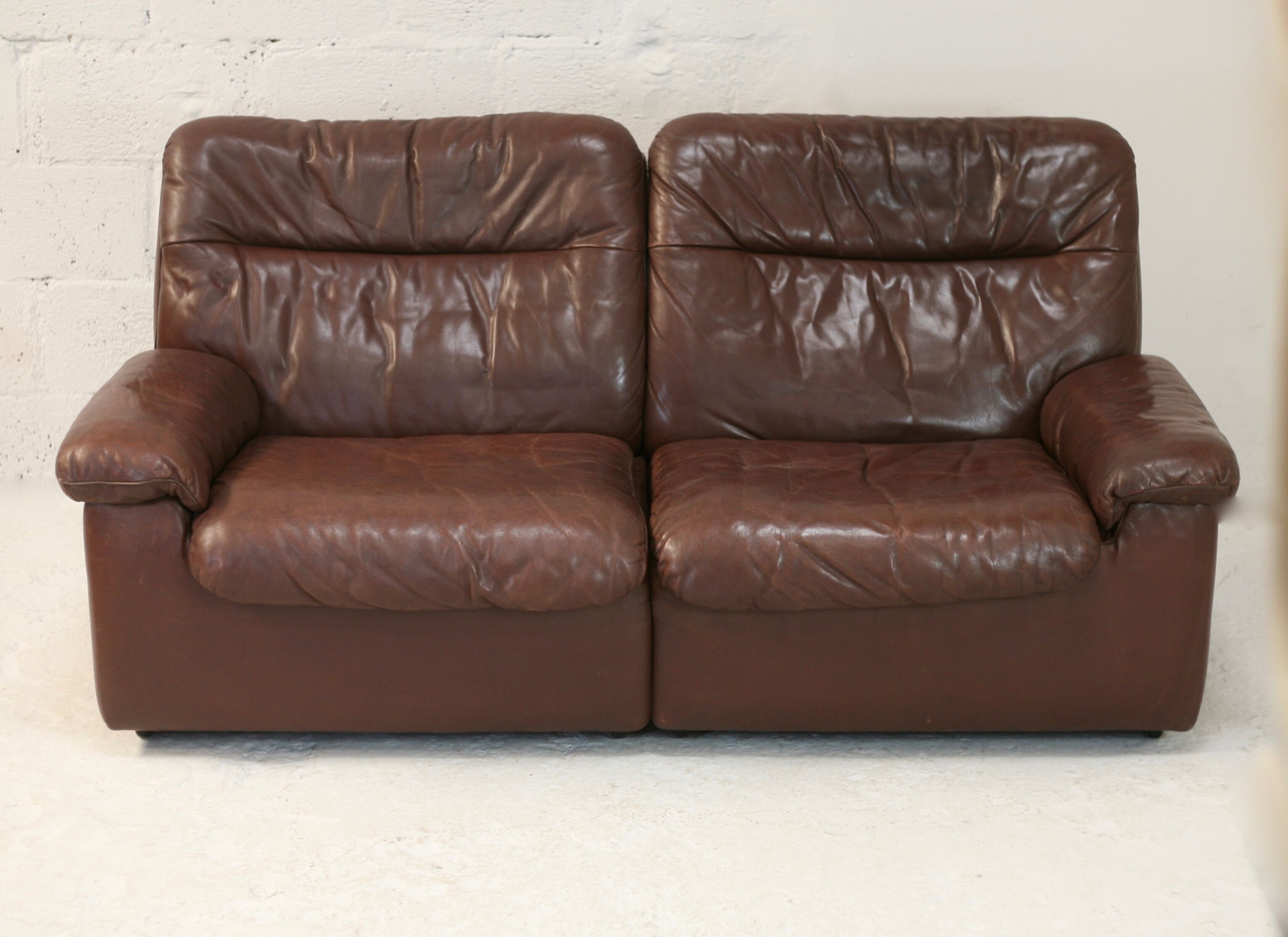 Sofa De Sede. Leather "chocolate" Switzerland, circa 1970