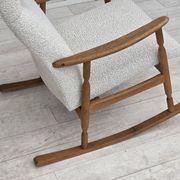 1970s, Scandinavian design, high-backed rocking chair, reupholstered.