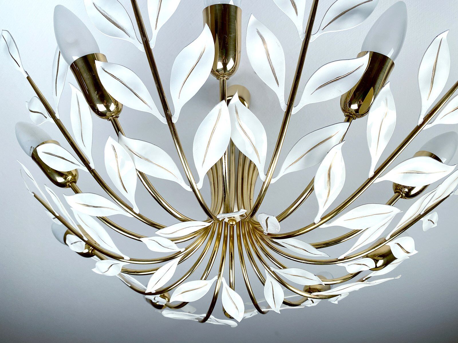 Large Vintage Floral Pendant Light , 1950s