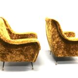 Pair set of 2 armchairs, italy 1950s