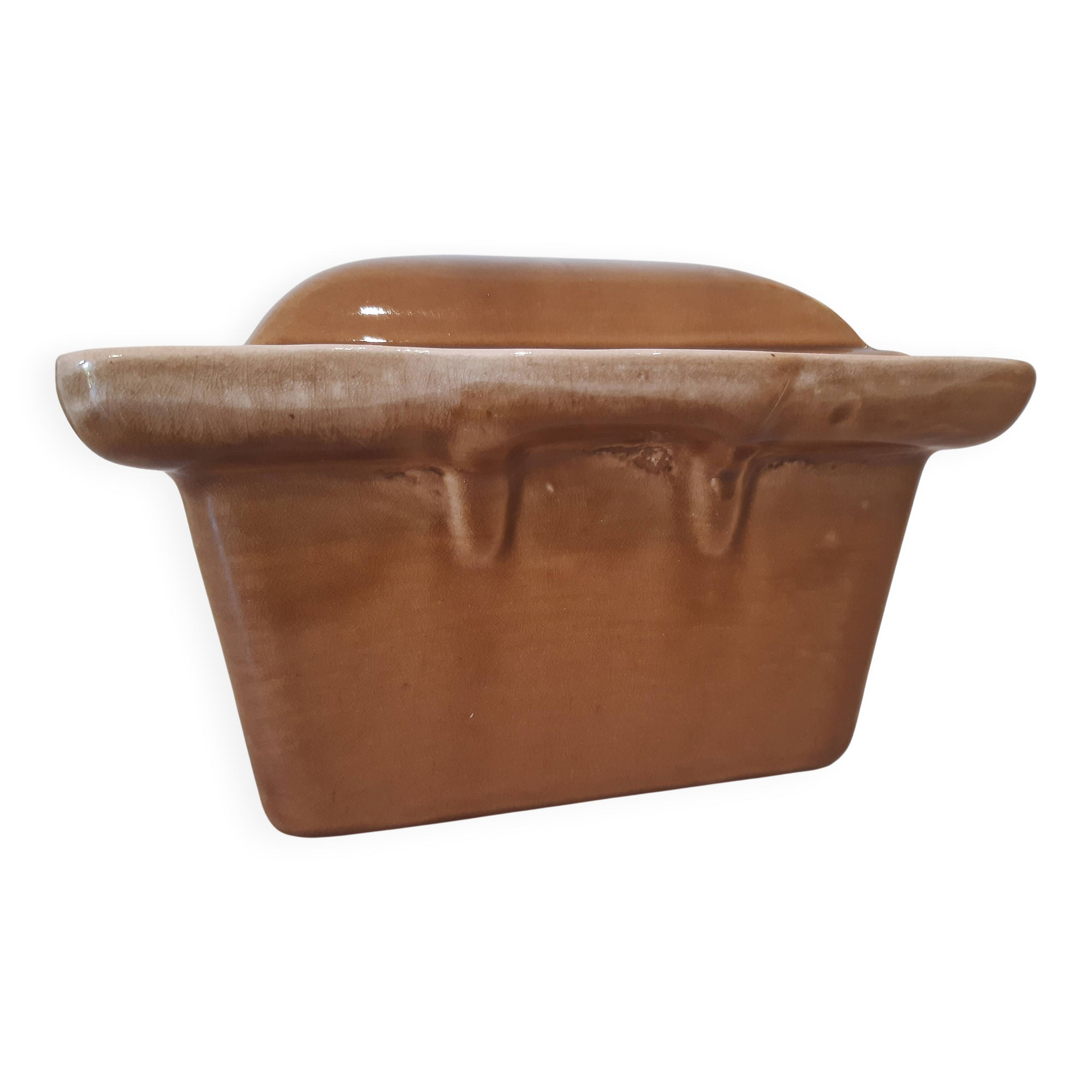 Glazed earthenware casserole pot