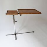 table à system François Caruelle en bois et metal 1950 1970