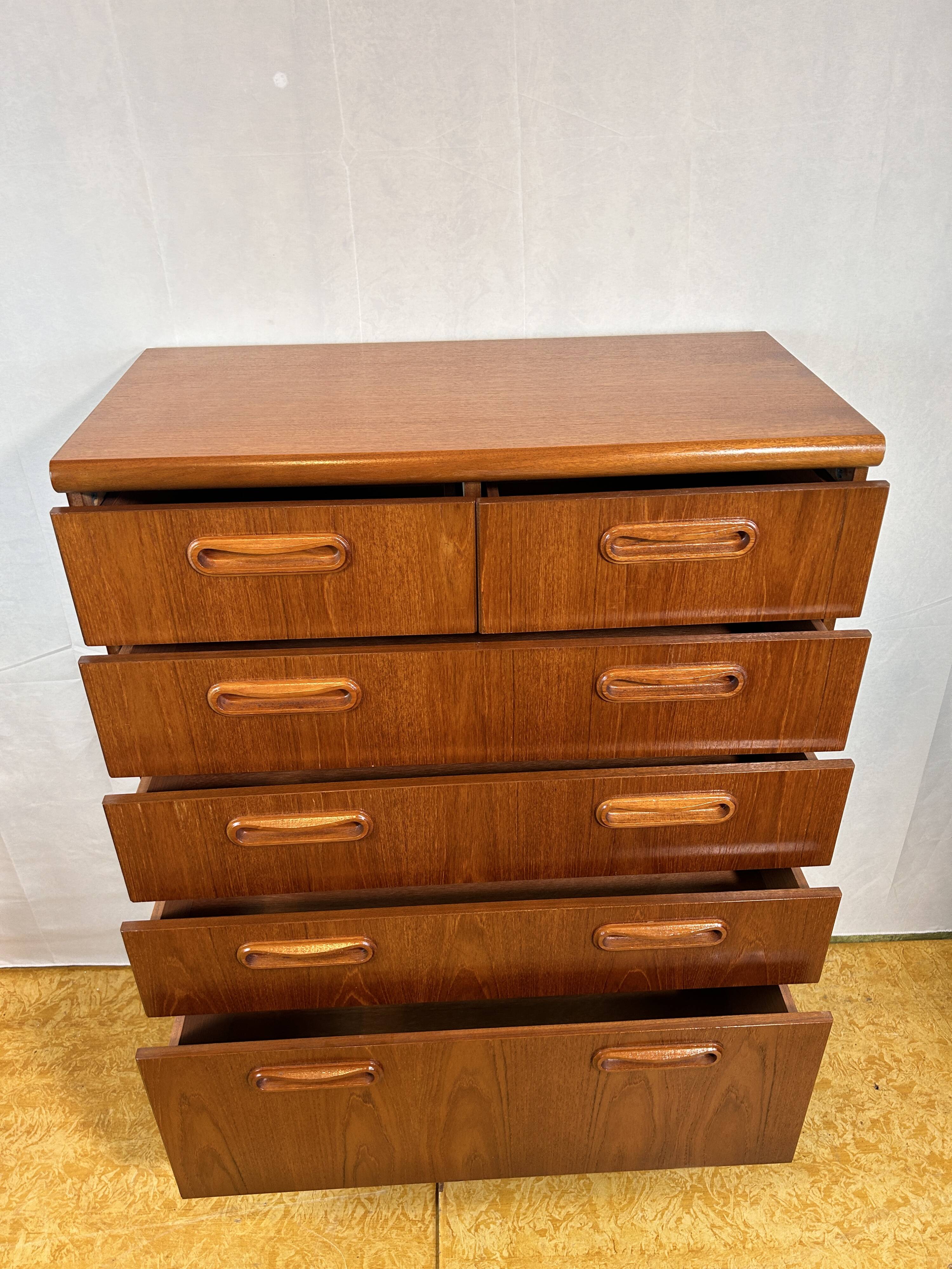 Mid Century Retro Vintage Teak Tallboy Chest of Drawers GPlan 1960
