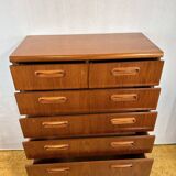 Commode haute à tiroirs rétro vintage en teck du milieu du siècle GPlan 1960