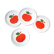 Set de 4 dessous de verre en porcelaine Seltmann Weiden Bavaria / Modèle "Patricia" / Pommes rouges