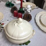 Soupière or vegetable color Ivory made in France Digoin Sarreguemines, 1920s