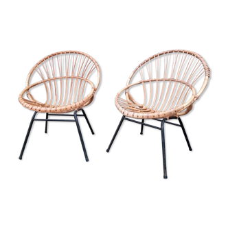 Pair of shell armchairs