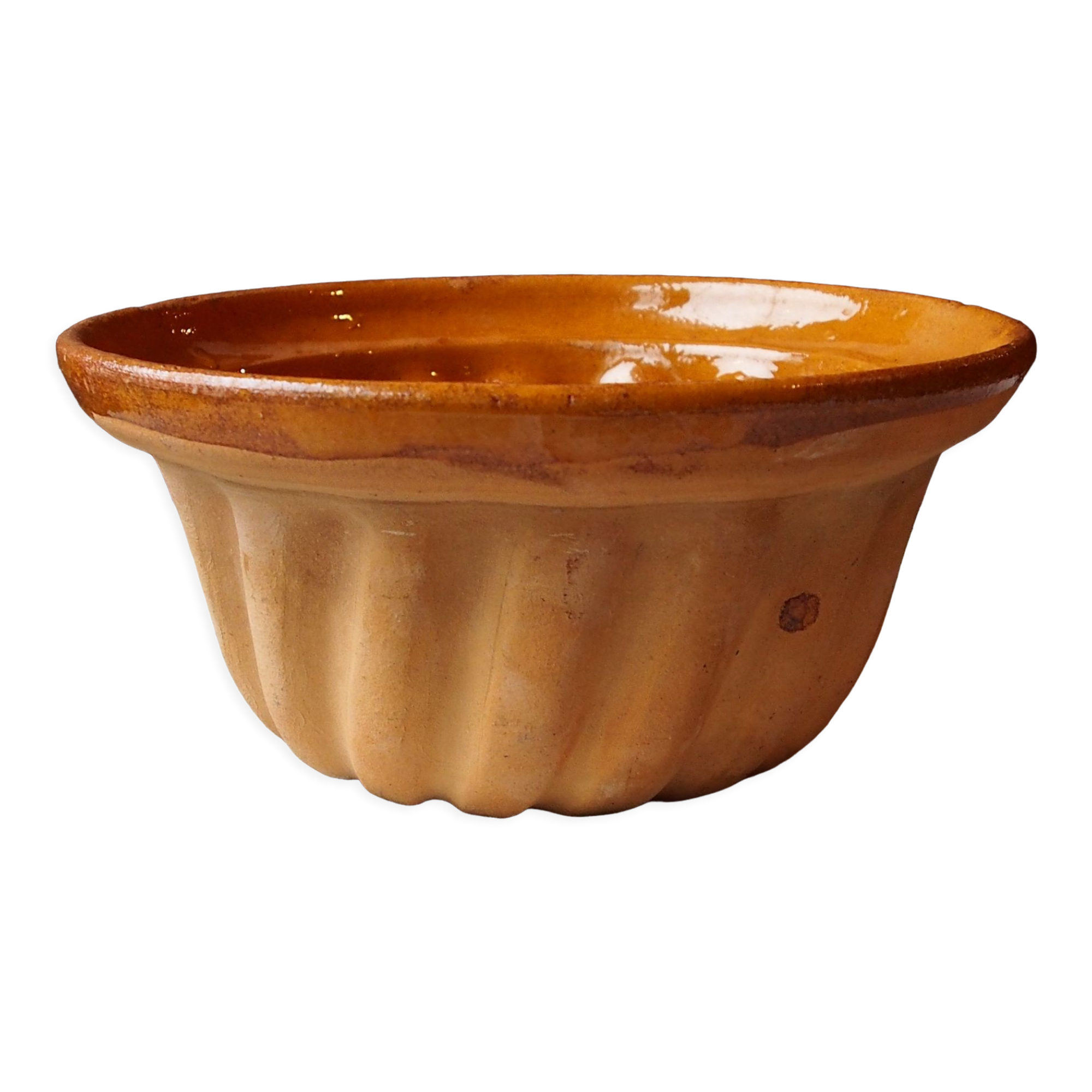 Glazed clay kouglof mould