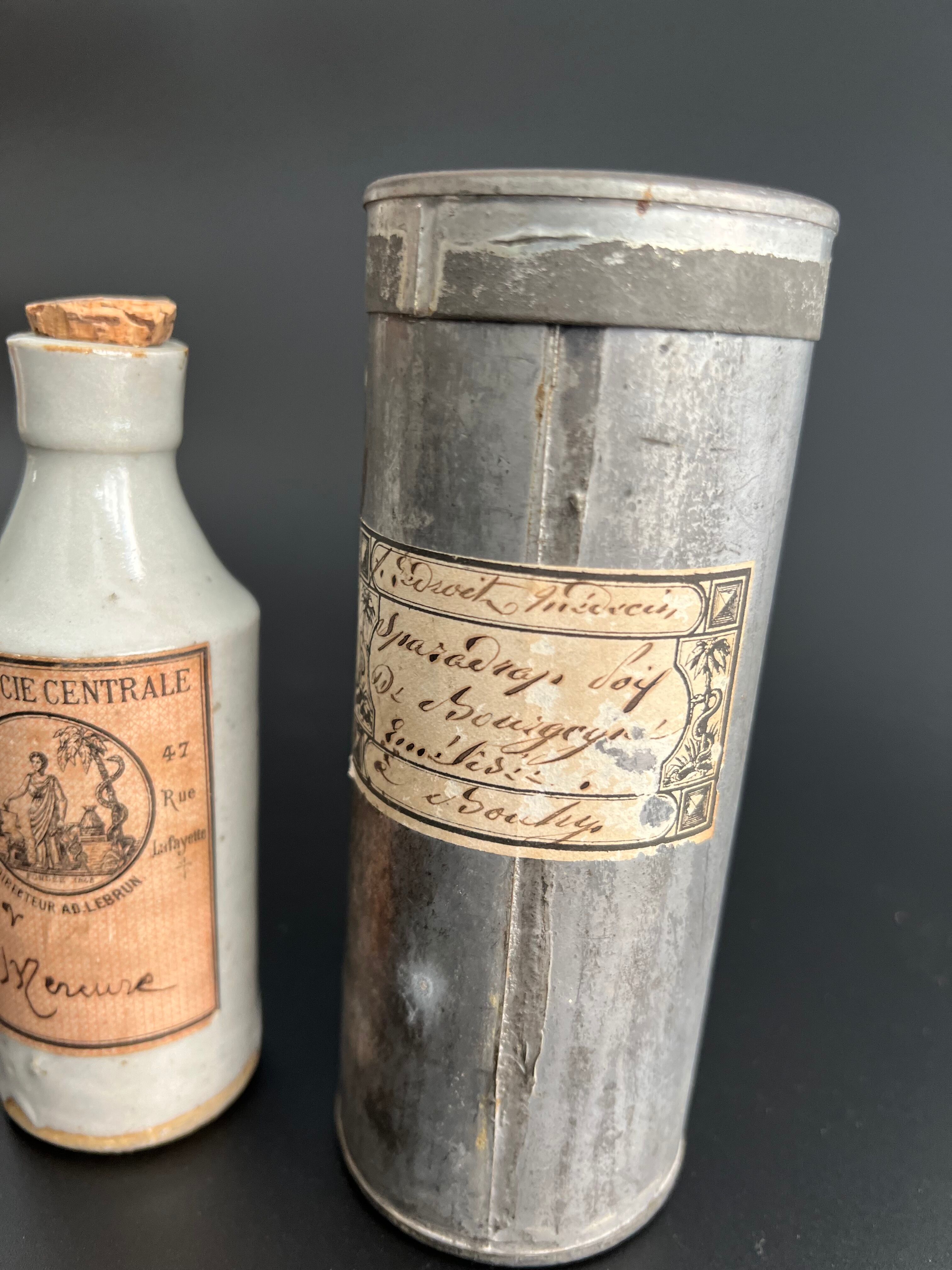 RARE Mercury stoneware pharmacy bottle