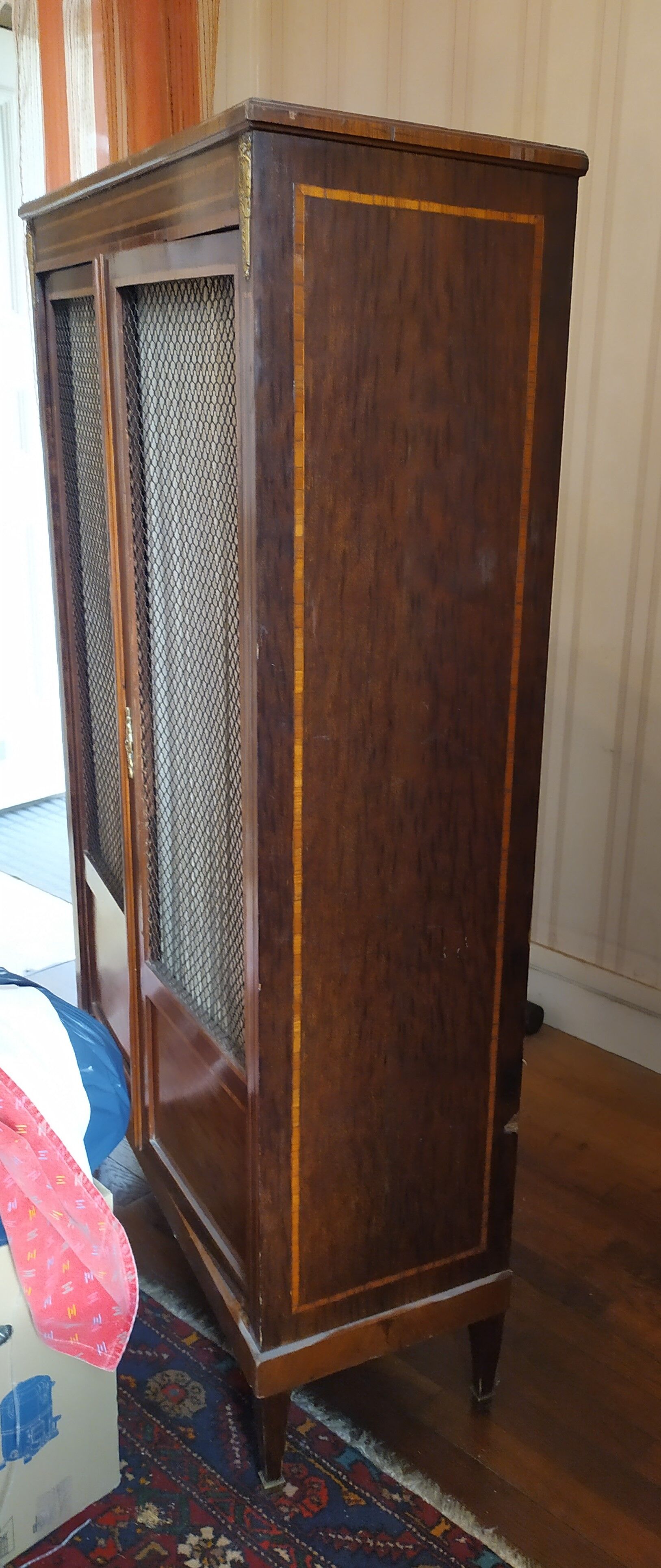 Library louis 15, old, door with fence