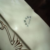 Brush holder and soap holder hamage nord, art nouveau, floral décor edging gold.