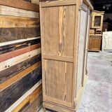 Small antique wardrobe in solid pitch pine.