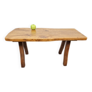Vintage Brutalist Oak Tree Trunk Side Table, Spain, 1960s