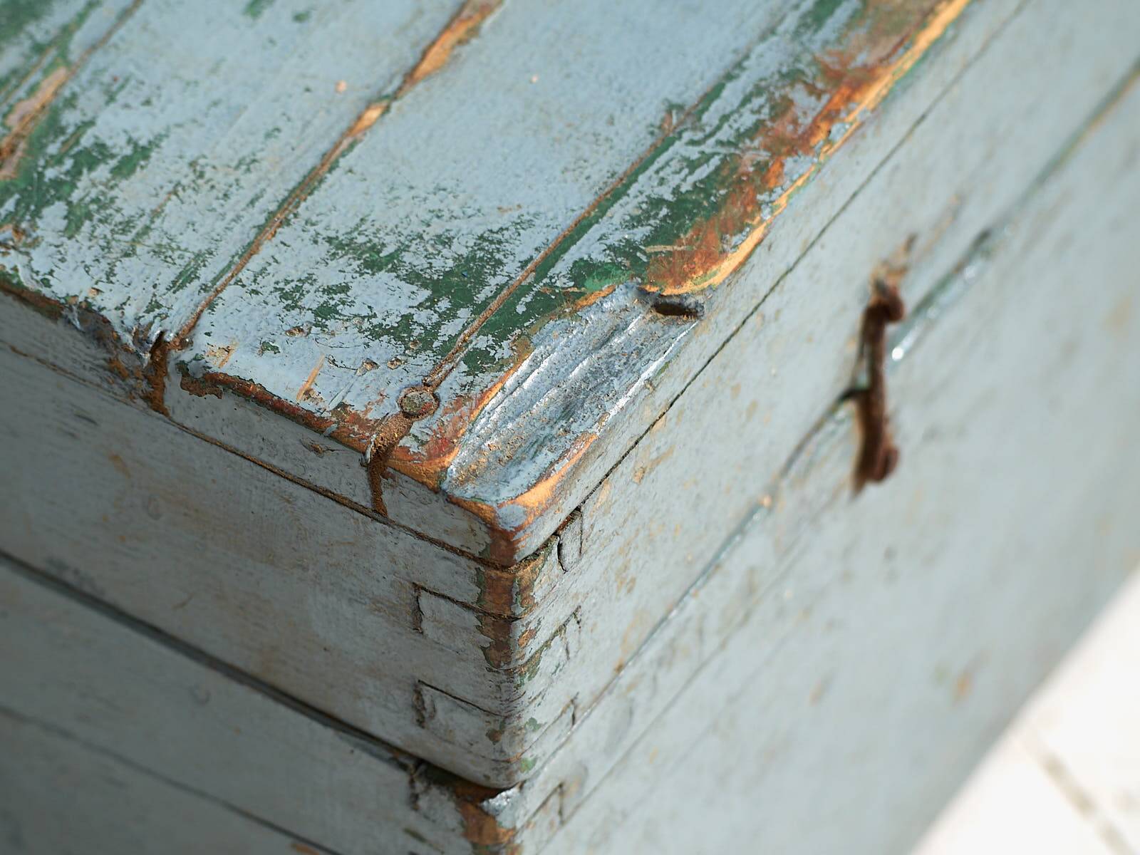 Antique light blue patinated box (c.1920)