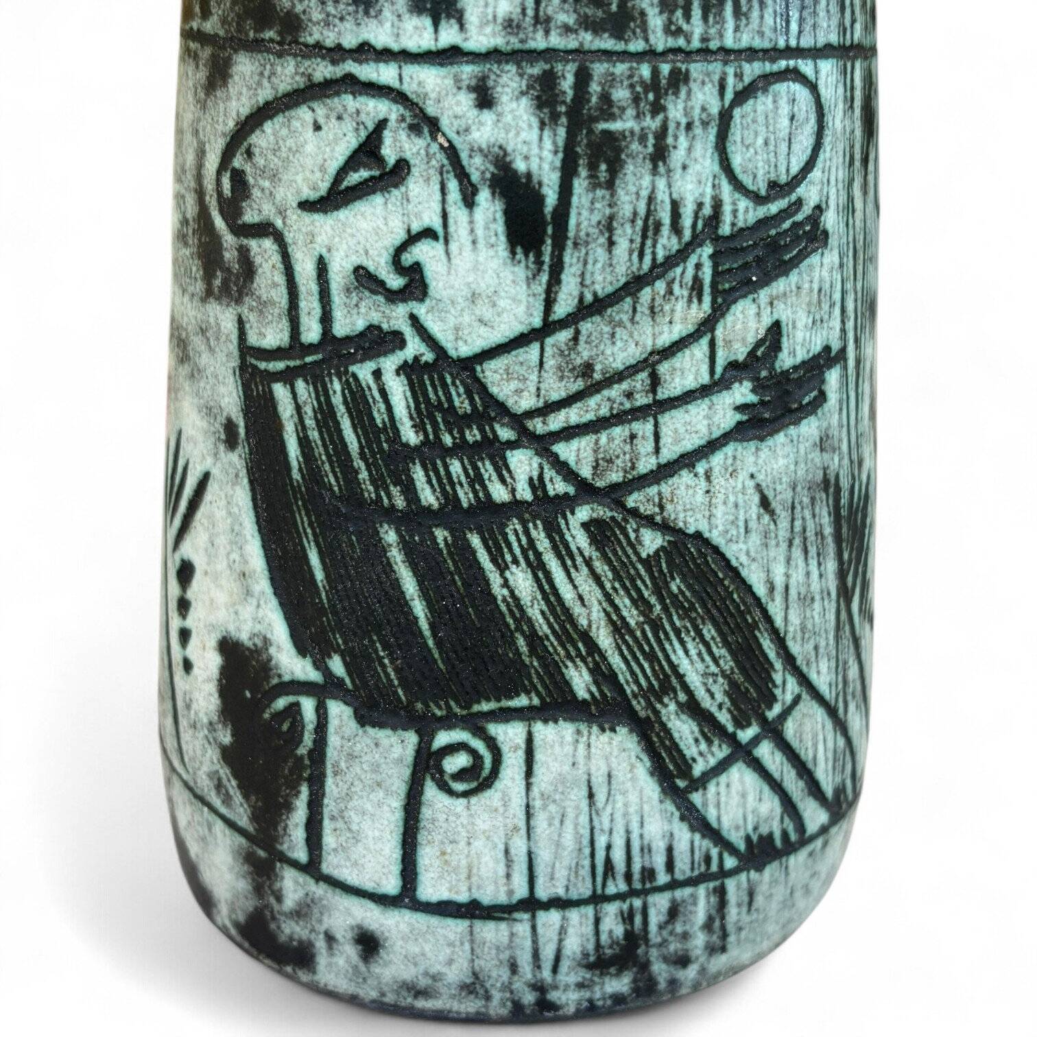 Jacques BLIN, lamp base with stylised figurative decoration