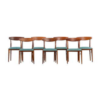 Series of 7 Scandinavian vintage chairs 1960